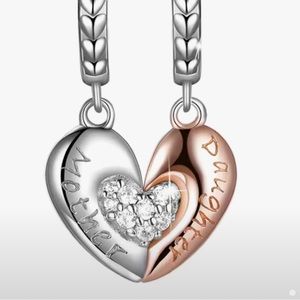 💝S925 Mother-daughter heart ❤️ charm or pendant
